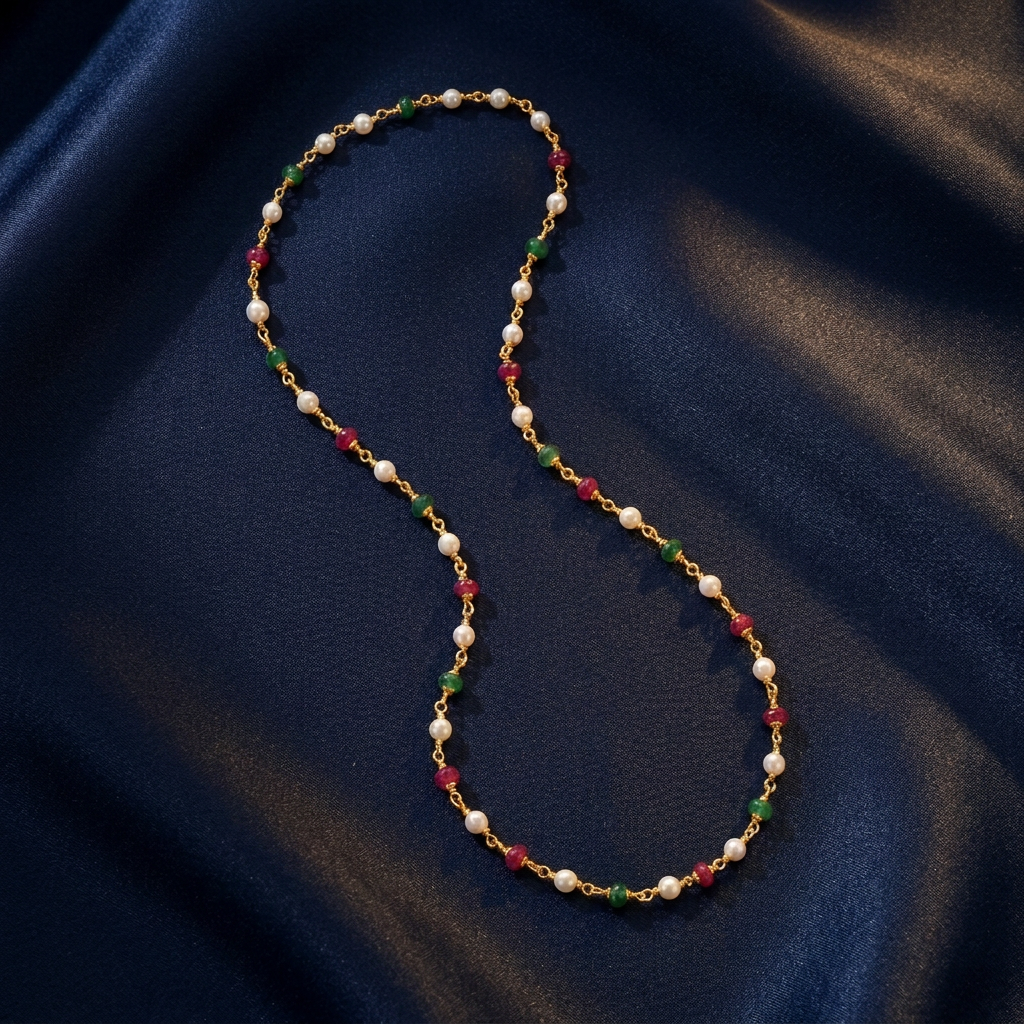 Festive Pearl & Bead Chain