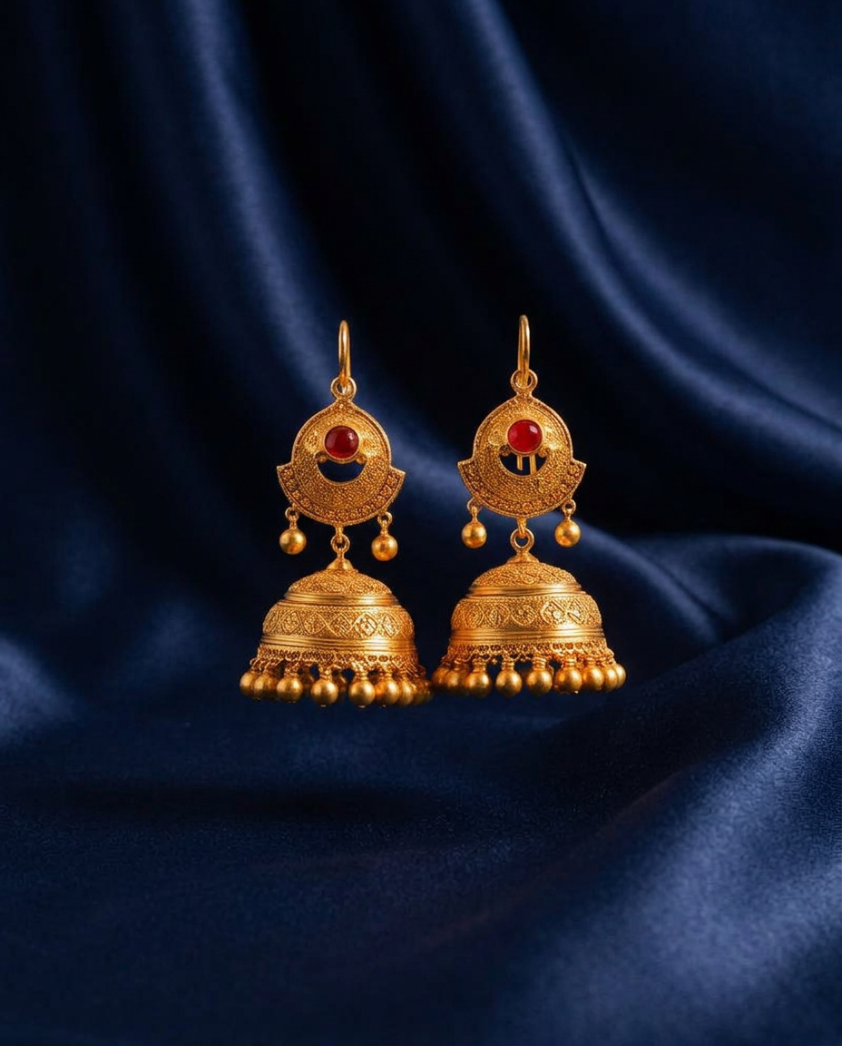 Festive Gold Jhumkas