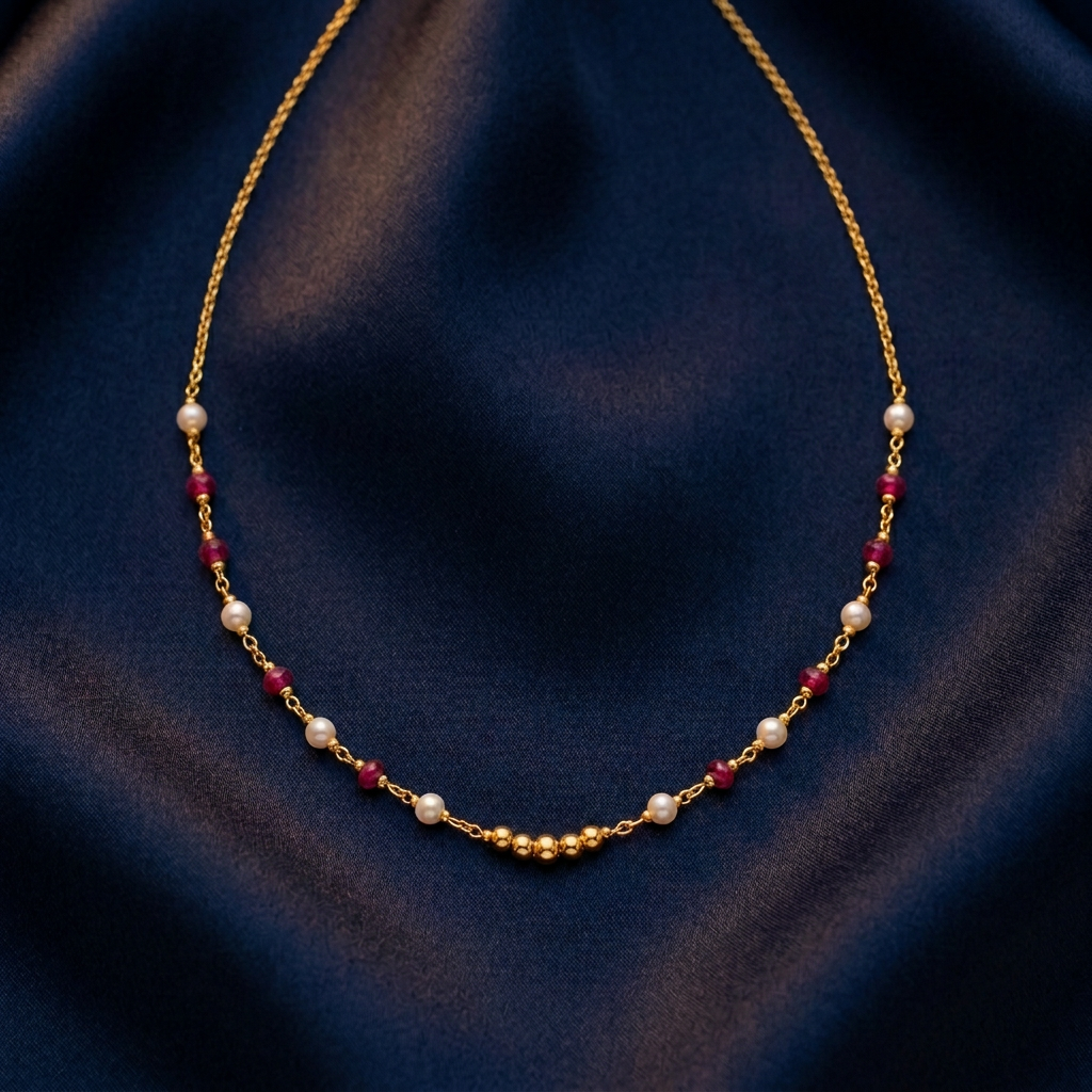 Ruby Bead Layering Chain