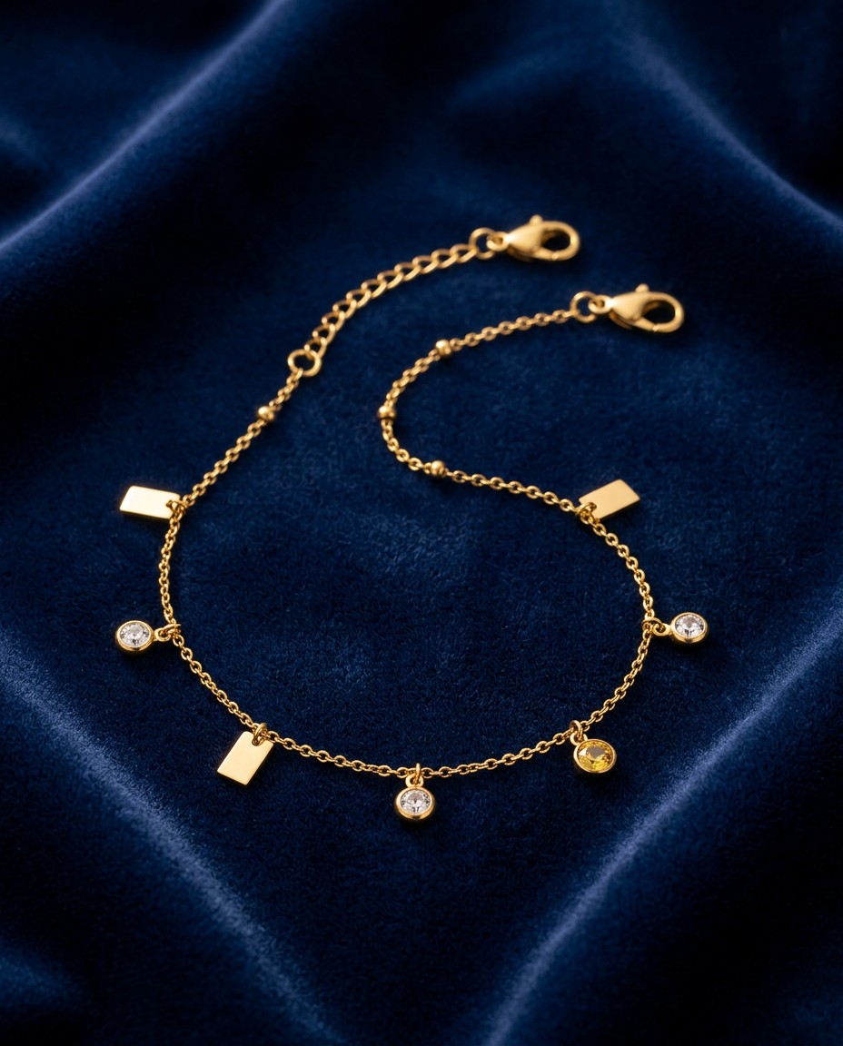 Crystal Tag Anklet
