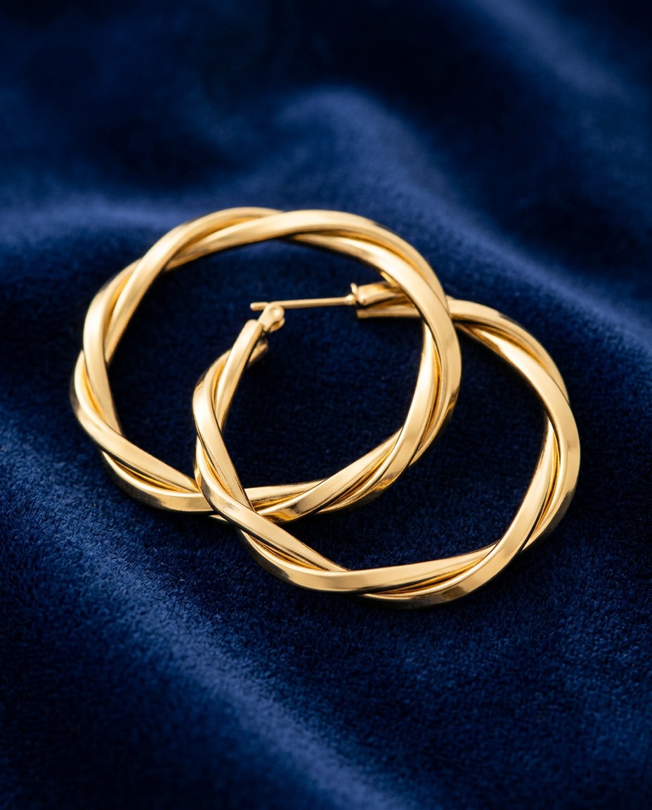 Gold Twist Hoops