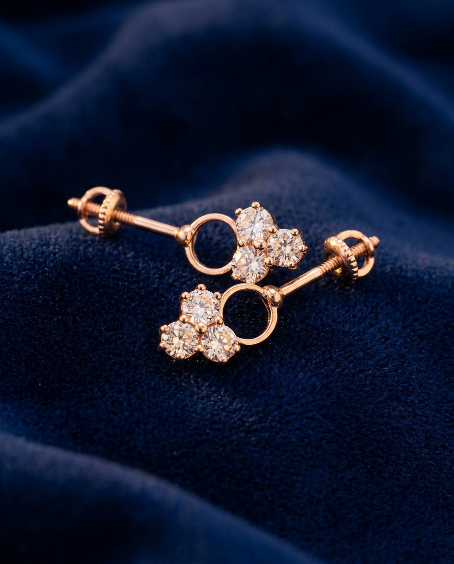 Rose Gold Crystal Studs by Cherysh
