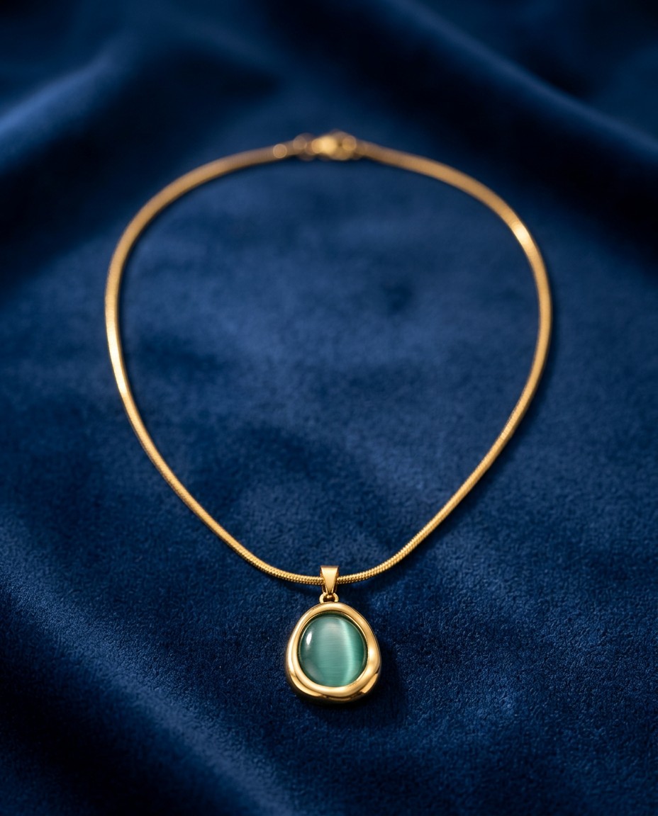 Teal Stone Pendant by Cherysh